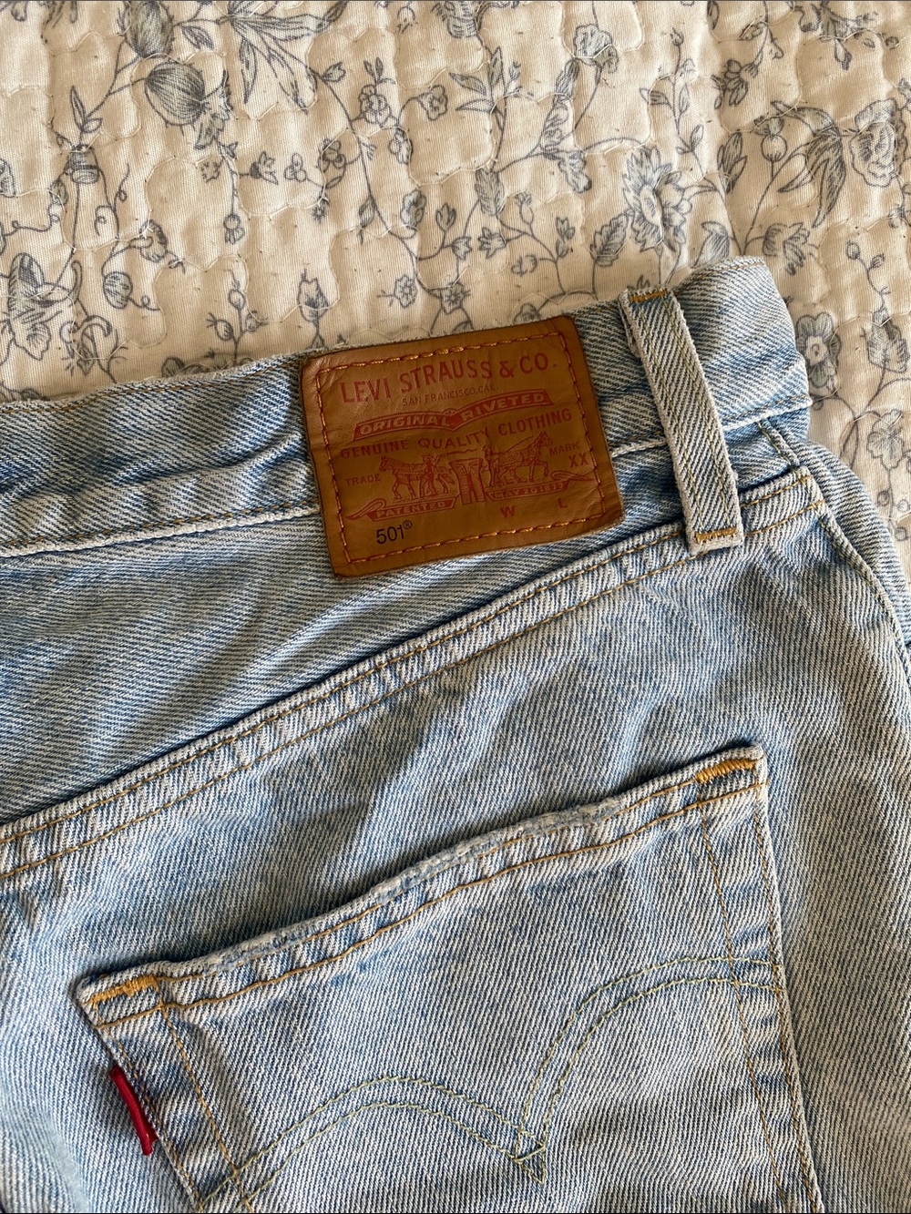 Levi’s 501 Distressed Light Blue Denim Shorts - Women - Picture 3 of 4